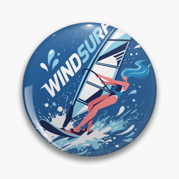 Item preview, Tipografía retro de chica practicando windsurf sobre olas del océano y deportes acuáticos. designed and sold by KiwiRider.