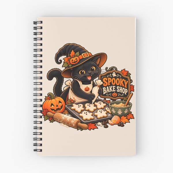 Item preview, Spooky Bake Shop Halloween Cat Baker designed and sold by Stikaro.