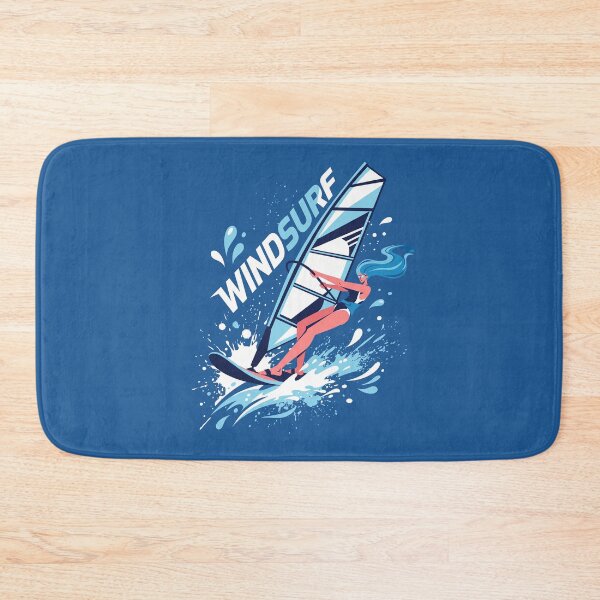 Item preview, Retro Windsurf Girl Typography Ocean Wave Water Sports Graphic designed and sold by KiwiRider.