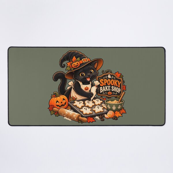 Item preview, Spooky Bake Shop Halloween Cat Baker designed and sold by Stikaro.