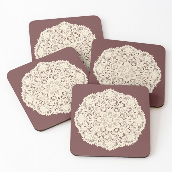 Item preview, Vintage Cream Lace Doily Mandala Floral Design designed and sold by Chic  Artistry.