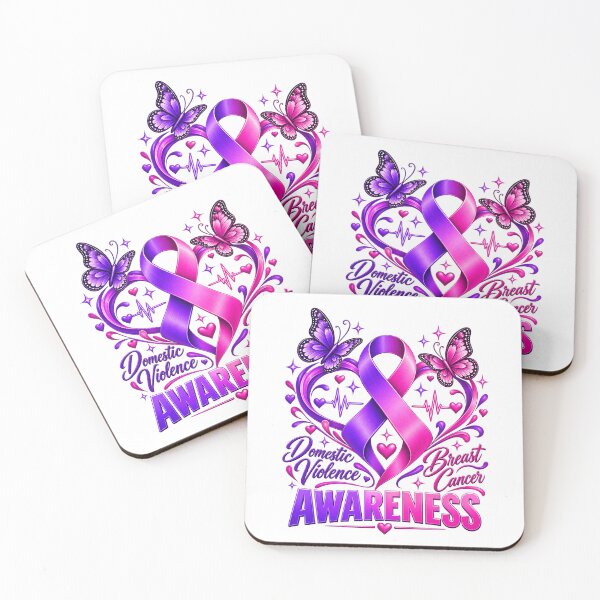 Item preview, Domestic Violence Breast Cancer Awareness Pink & Purple designed and sold by ParkerDuerson.