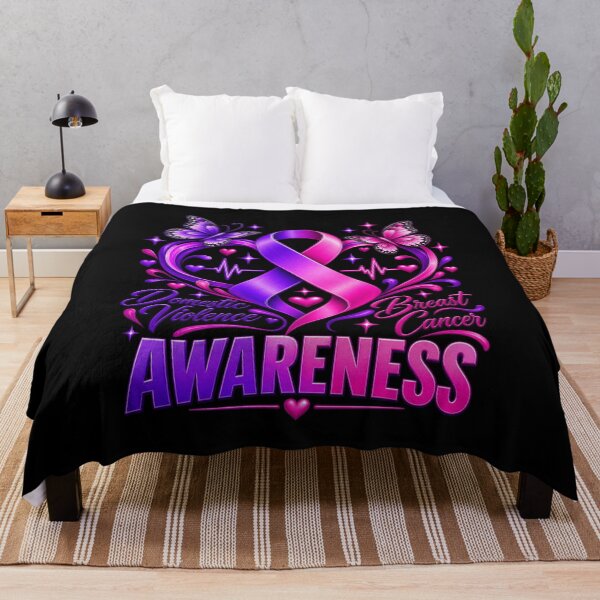 Item preview, Domestic Violence Breast Cancer Awareness Pink & Purple designed and sold by ParkerDuerson.