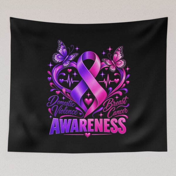 Item preview, Domestic Violence Breast Cancer Awareness Pink & Purple designed and sold by ParkerDuerson.