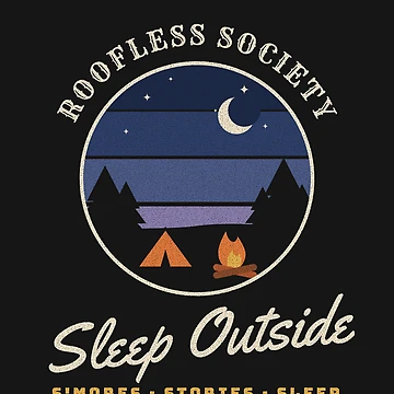 Imagen de la obra Roofless Society Sleep Outside Camping Badge de somebasic