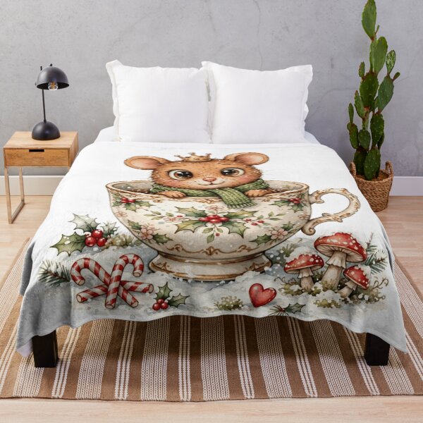 Artikelvorschau, Christmas Mouse in a Teacup entworfen und verkauft von Faelottie.