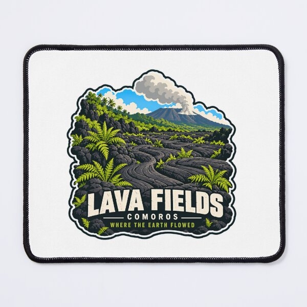 Item preview, Lava Fields Comoros Where The Earth Flowed Volcano Travel Souvenir designed and sold by Simsimah26Parks.