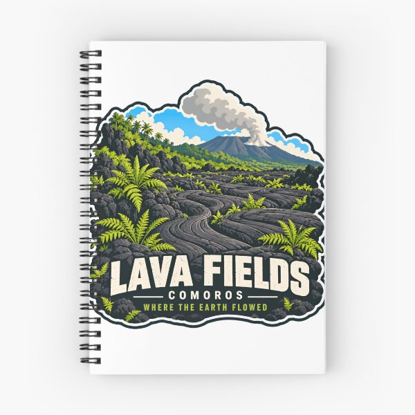 Item preview, Lava Fields Comoros Where The Earth Flowed Volcano Travel Souvenir designed and sold by Simsimah26Parks.