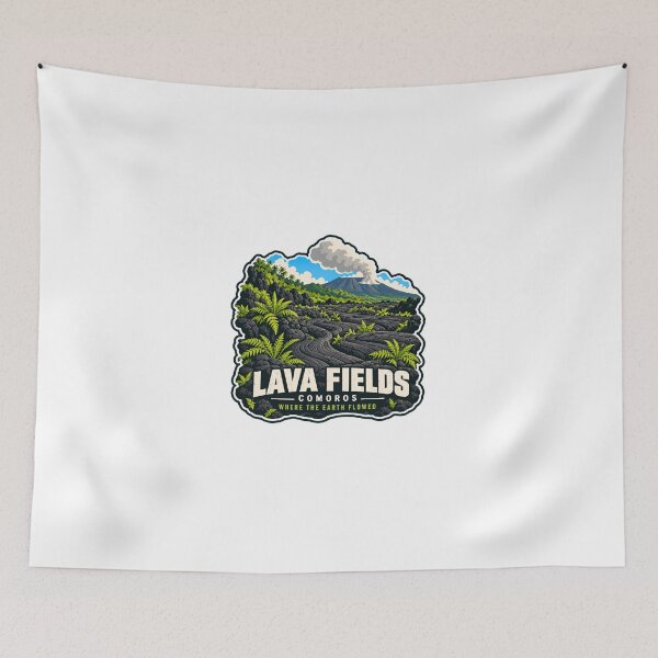 Item preview, Lava Fields Comoros Where The Earth Flowed Volcano Travel Souvenir designed and sold by Simsimah26Parks.