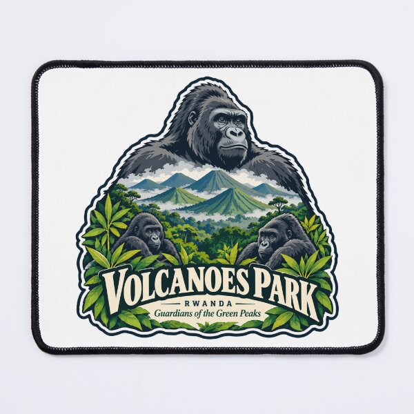 Item preview, Volcanoes Park Rwanda Guardians Of The Green Peaks Gorilla Wildlife Travel Africa designed and sold by NightGlyph.