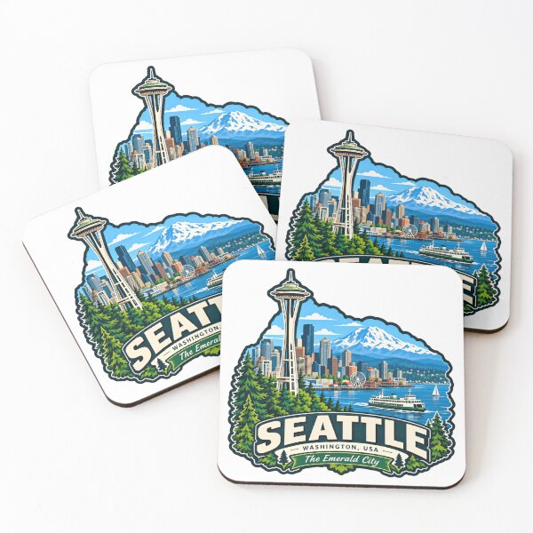 Item preview, Seattle Washington USA The Emerald City Travel Tourist Destination designed and sold by NightGlyph.