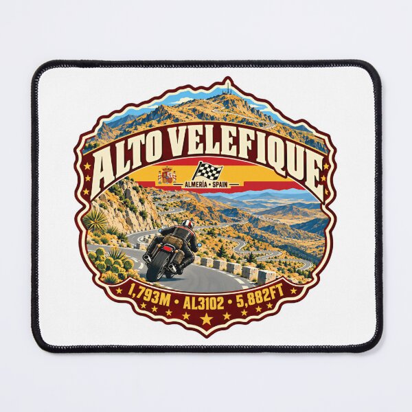 Item preview, Alto Velefique Almeria Spain Motorcycle Rider Mountain Pass Road Trip designed and sold by NightGlyph.
