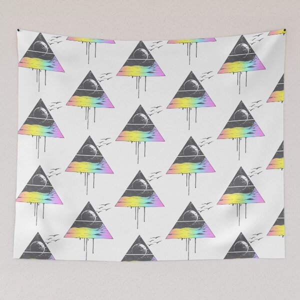 Item preview, Paisaje minimalista geométrico prismático con arcoíris goteante. Arte designed and sold by TangEoX8H9.