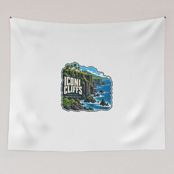 Item preview, Iconi Cliffs Comoros Travel Vacation Village Above The Lava Sea designed and sold by Simsimah26Parks.