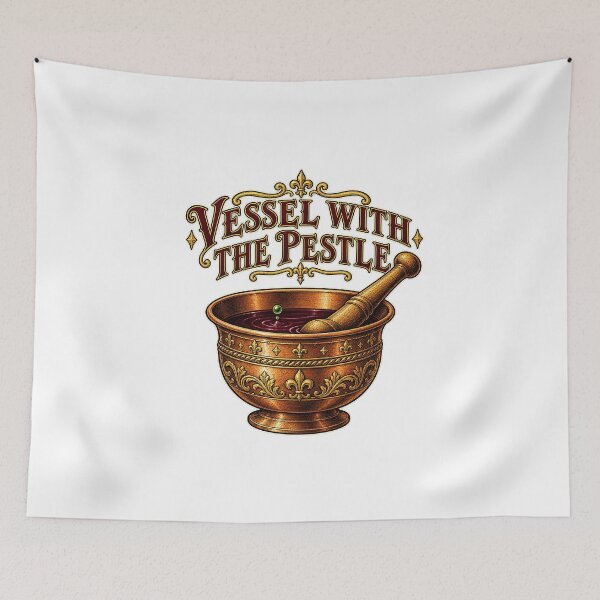 Item preview, THE BREW THAT IS TRUE COLLECTION - VESSEL WITH THE PESTLE designed and sold by WheelieGdArt.