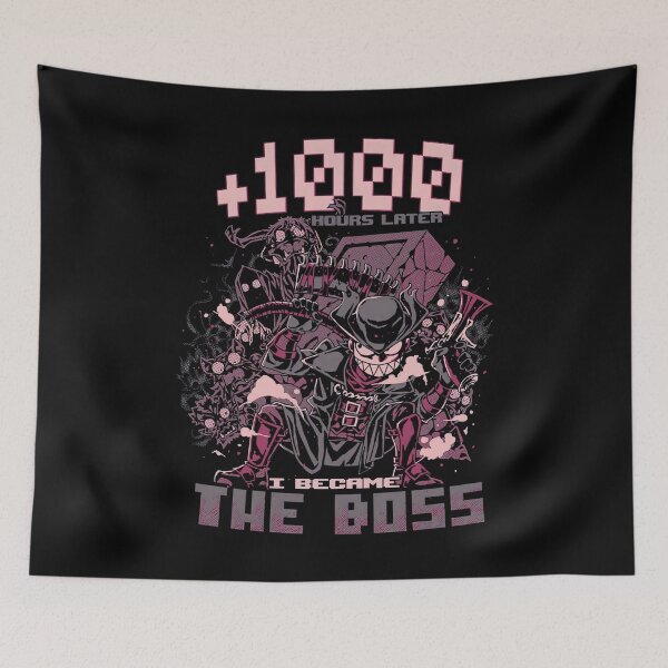 Item preview, 1000 Hours Later I Became The Boss Funny RPG Gamer Graphic designed and sold by voidlab01.