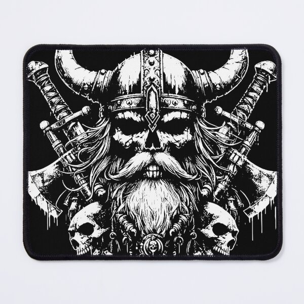 Item preview, Dark Art Viking Skull Head Warrior Axe Valhalla designed and sold by MORSPECTIVE.