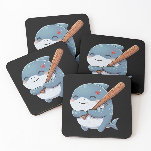 Item preview, Cute Shark with a Bloody Baseball Bat designed and sold by Nature's Chibis.