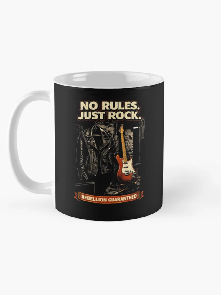 Thumbnail 5 of 6, Coffee Mug, NO RULES JUST ROCK designed and sold by playback63.