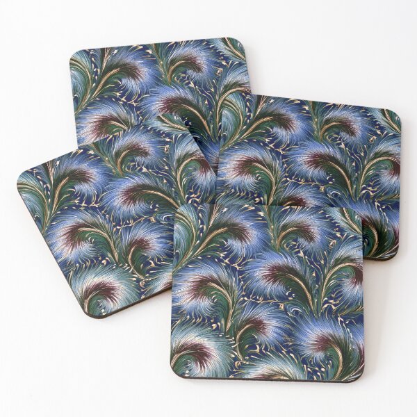 Item preview, Batik ecléctico índigo estampado abstracto de pavo real designed and sold by scicilysimonee.