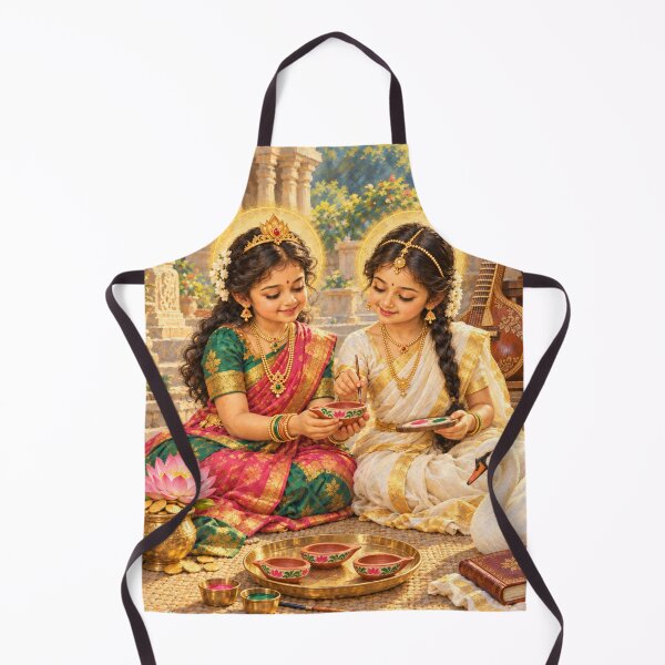 Item preview, Bala Lakshmi and Bala Saraswati Painting Diyas — Child Goddess Art designed and sold by Homyar.