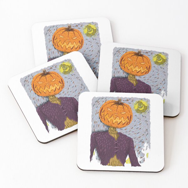 Item preview, Starry Night Pumpkin Scarecrow Oil Painting Van Gogh Parody Graphic designed and sold by gritgraphas.