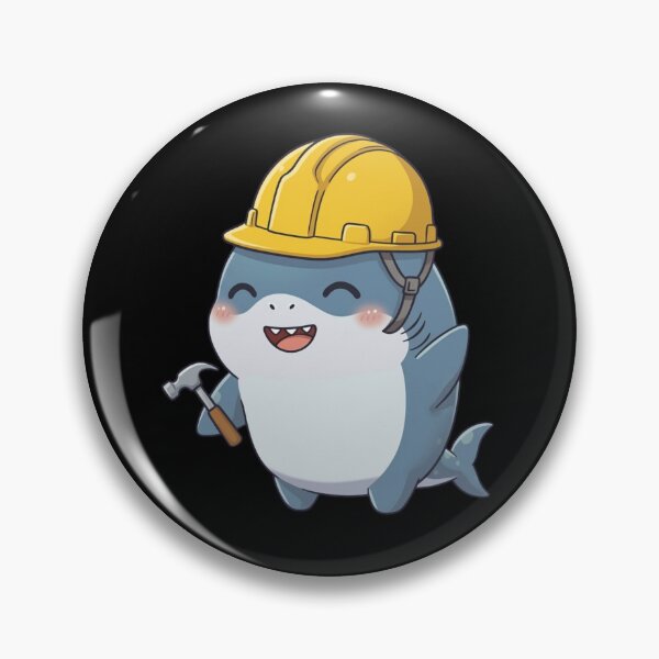 Item preview, Cute Construction Worker Shark designed and sold by Nature's Chibis.