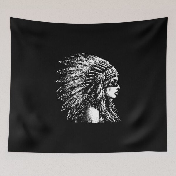Item preview, Dark Art American Indian Skull Girl Warriors designed and sold by MORSPECTIVE.