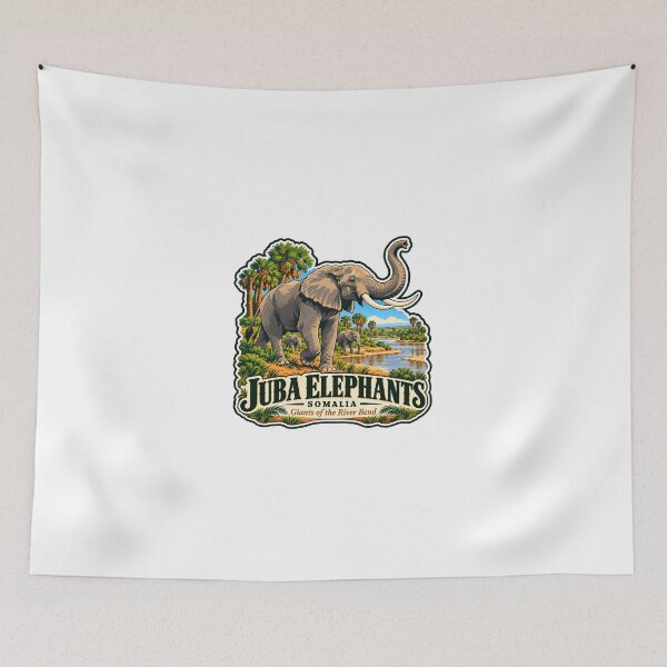 Item preview, Juba Elephants Somalia Giants Of The River Bend African Wildlife Nature Enthusiast designed and sold by Simsimah26Parks.