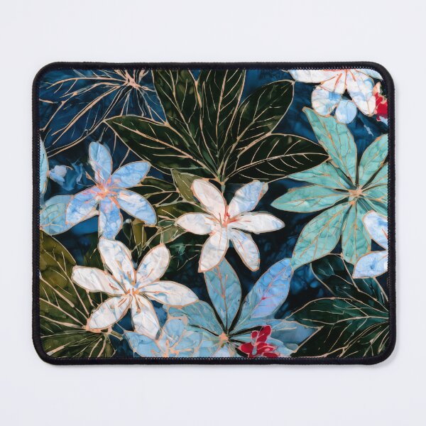 Artikelvorschau, Batik Eklektisch Indigo Abstrakt Mitternachtsbotanisch entworfen und verkauft von scicilysimonee.