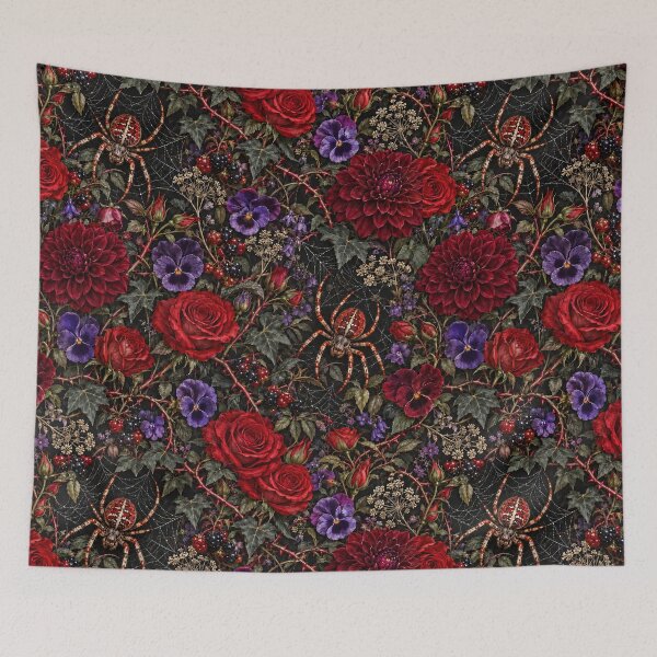 Item preview, Dark Academia - Victorian Spider Garden, Seamless Gothic Floral Pattern designed and sold by Lichtisign.