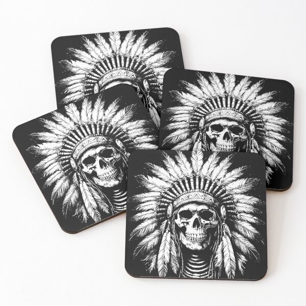 Item preview, Dark Art Indian American Skull Warrior designed and sold by MORSPECTIVE.