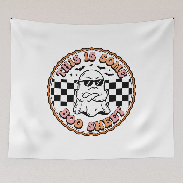 Item preview, Retro Ghost Boo Sheet Halloween Humor designed and sold by Dmo3HarkoArt.