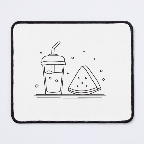 Item preview, A watermelon smoothie with a straw beside a watermelon slice designed and sold by rasagamastore.