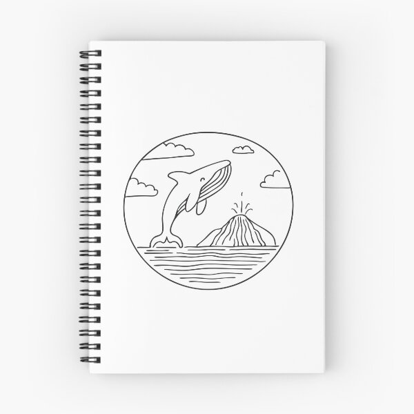 Item preview, A whale jumps out of the ocean with a mountain island in the background designed and sold by rasagamastore.