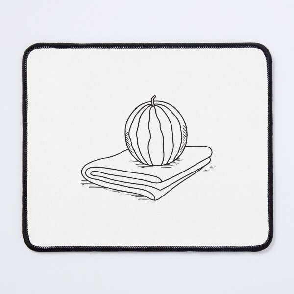 Item preview, A whole watermelon placed on a towel laid on the ground designed and sold by rasagamastore.