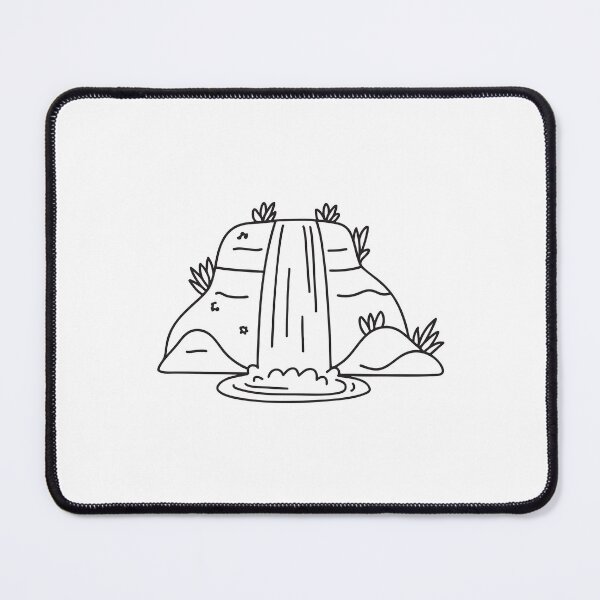 Item preview, A waterfall beside a slope covered in moss and small plants designed and sold by rasagamastore.