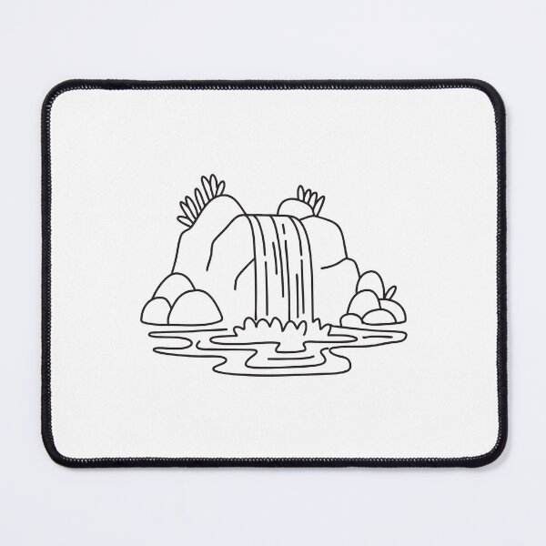 Item preview, A waterfall cascading beside a cluster of rocks at the river designed and sold by rasagamastore.