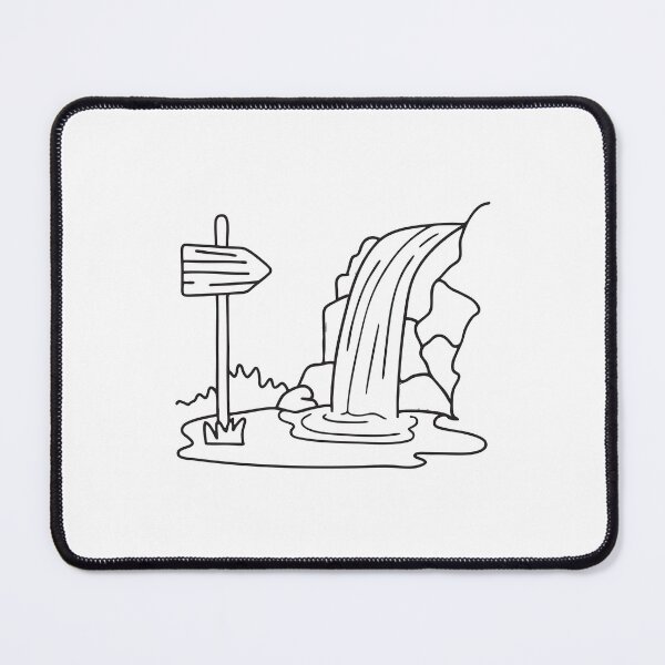 Item preview, A waterfall close to a signpost marking a hiking route designed and sold by rasagamastore.