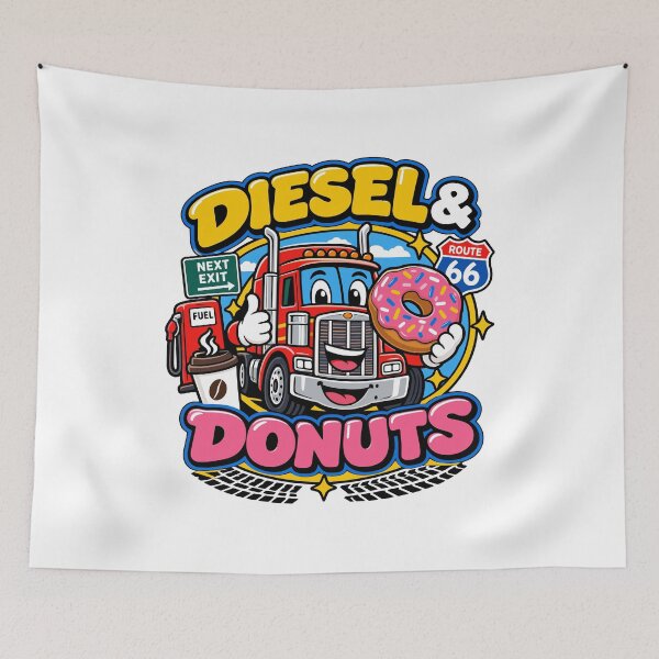 Item preview, Diesel and Donuts Funny Trucker designed and sold by RAS-77.