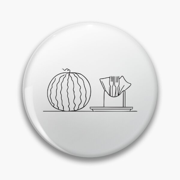 Item preview, A watermelon beside a tray with forks and napkins designed and sold by rasagamastore.