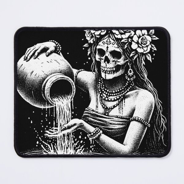 Item preview, Dark Art Aquarius Skull Girl Zodiac Woman designed and sold by MORSPECTIVE.