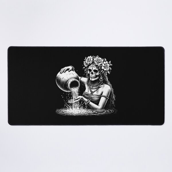 Item preview, Dark Art Aquarius Skull Girl Zodiac Woman designed and sold by MORSPECTIVE.