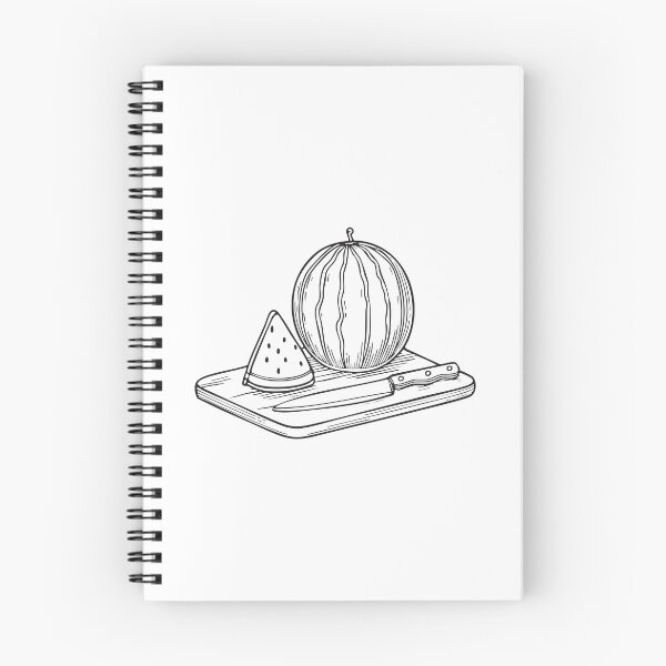 Item preview, A watermelon placed beside a knife on a square cutting board designed and sold by rasagamastore.
