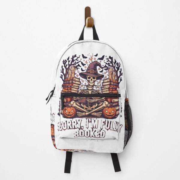 Item preview, Sorry I'm Fully Booked Skeleton Witch Reading Spooky Halloween designed and sold by Zizo-DR44.