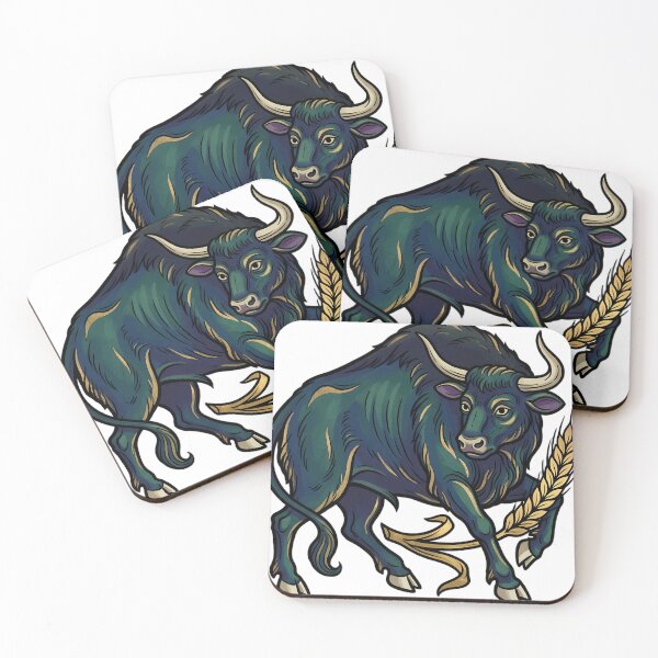 Item preview, Gothic Illuminated Bestiary - Aurochs with Gilded Barley Stalk - Dark Marginalia Beast designed and sold by IllumeInk.