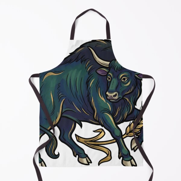 Item preview, Gothic Illuminated Bestiary - Aurochs with Gilded Barley Stalk - Dark Marginalia Beast designed and sold by IllumeInk.