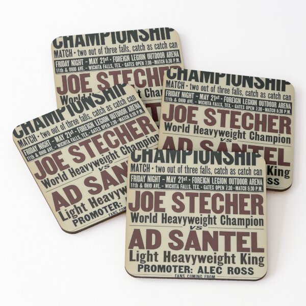 Item preview, Joe Stecher vs Ad Santel - 1926 Wichita Falls Vintage Wrestling Fight Card designed and sold by Irish Whip Media.