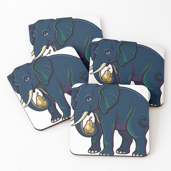 Item preview, Gothic Illuminated Bestiary - Elephant with Gilded Pear - Dark Marginalia Beast designed and sold by IllumeInk.