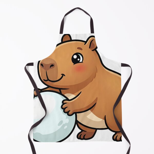Item preview, Cute Capybara Rolling a Big Snowball in Winter designed and sold by pumsquare.